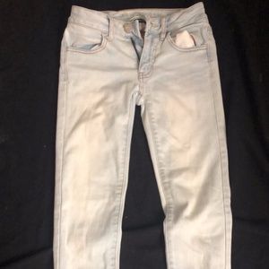 H&M Super Skinny Super Low Waist Light Wash Jeans